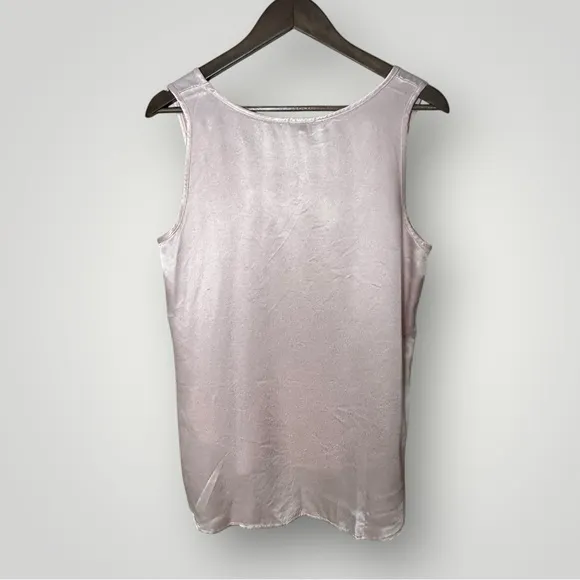 PJ Harlow Jackie Satin Camisole Blush‎ Pink Tank Top XS Silk Blend Pajama Lounge - Image 8