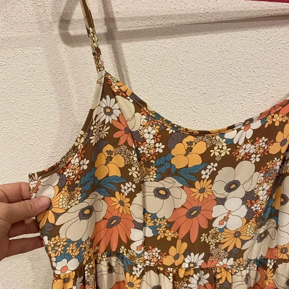 Altar'd State Retro Floral Strappy Sundress Size Medium EUC - Image 3