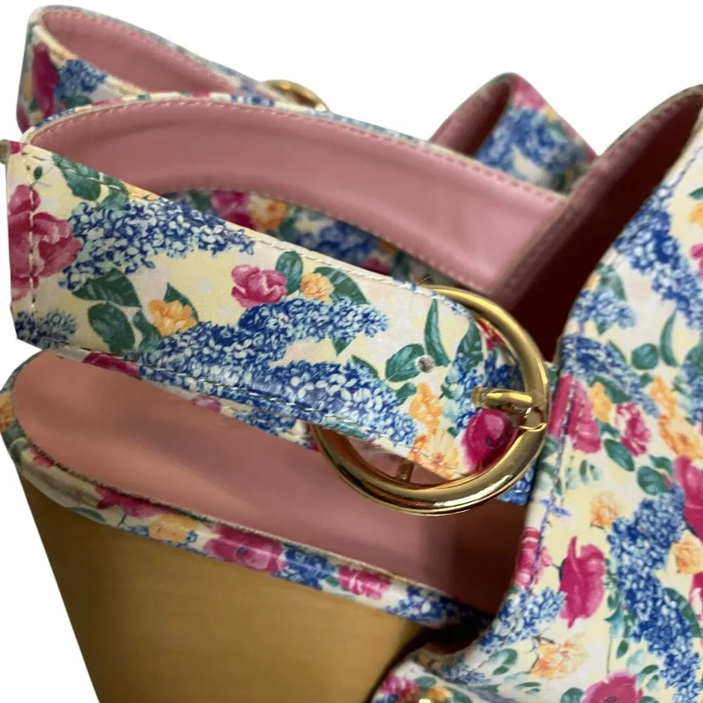 Sugar Thrillz Dolls Kill Cottage Floral Platform Heels Size 10M - Image 2