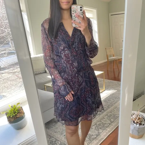 Love Sam Paisley Long Sleeve Mini Dress - Image 10