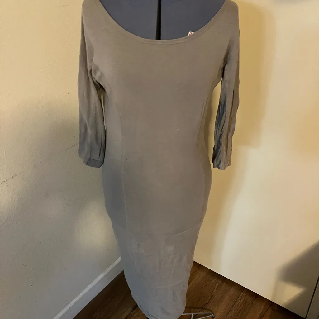 Standard JAMES PERSE Spruce Gray Side Panel Jersey Dress Size 3 - Image 3