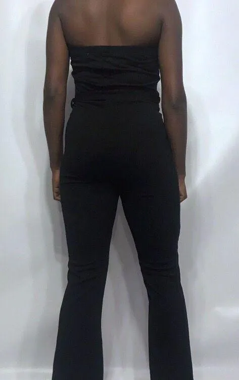 Full strapless figure hugging bodycon jumpsuit Black Size M - Image 4