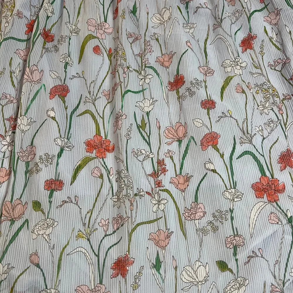 Banana Republic V-Neck Sleeveless Floral Ruched Midi Dress Size 2 High Low Hem - Image 9