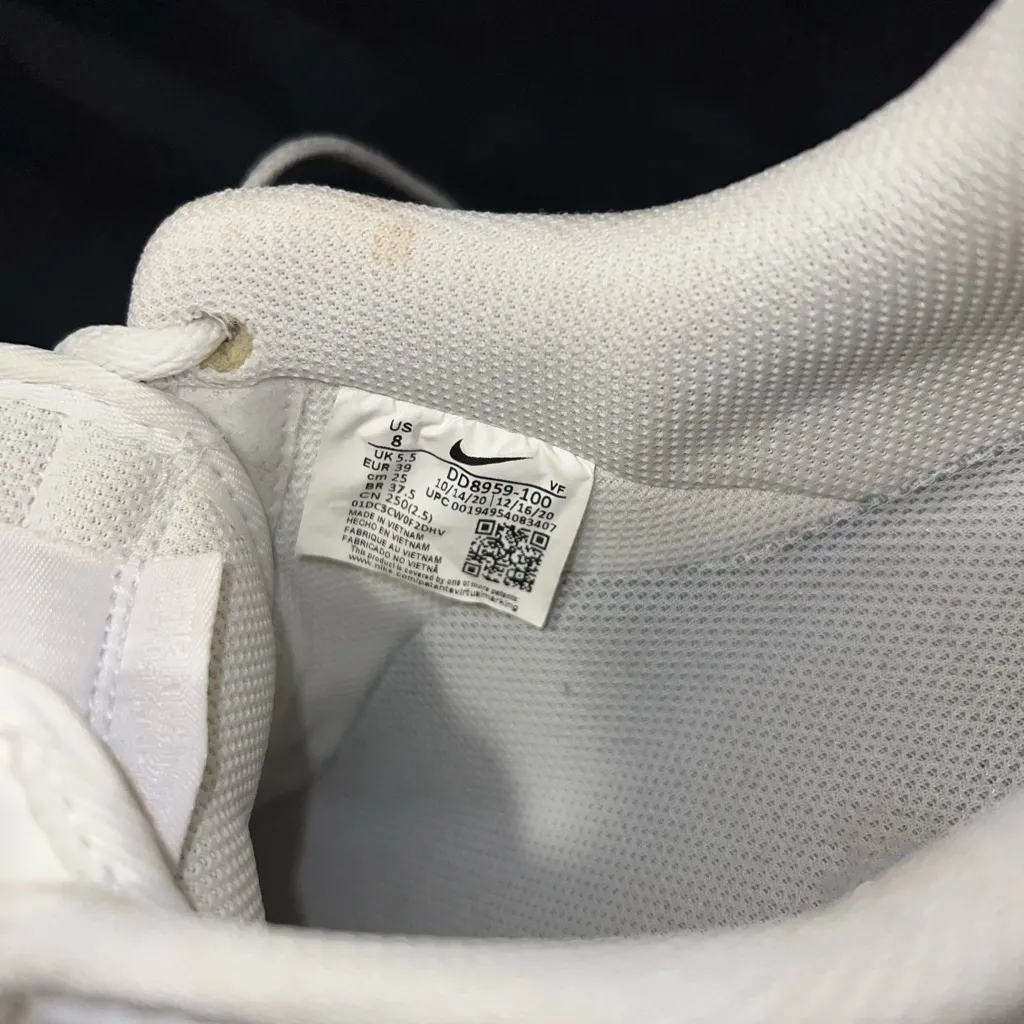 Nike Air Force 1 White Sneakers Women’s US 8 - Image 9