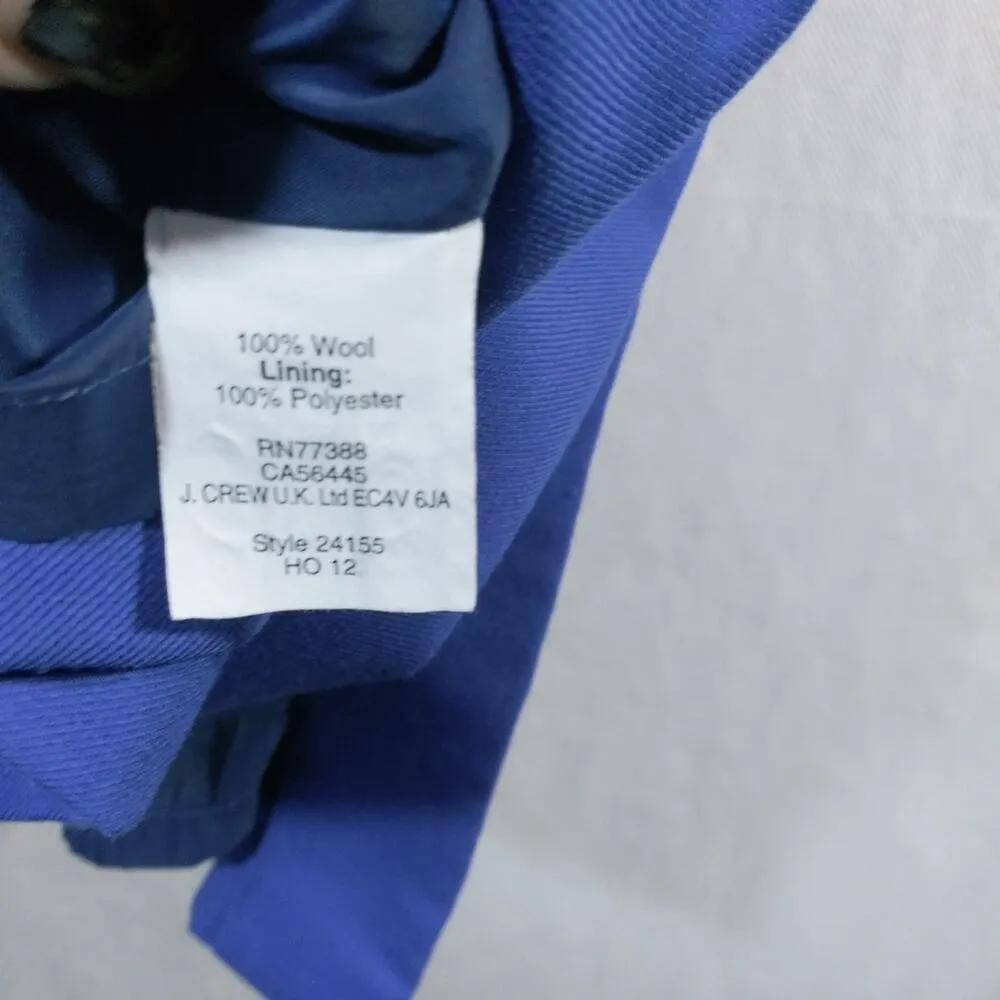 J.Crew Blue Sleeveless Wool Sheath Dress Size 2 - Image 7