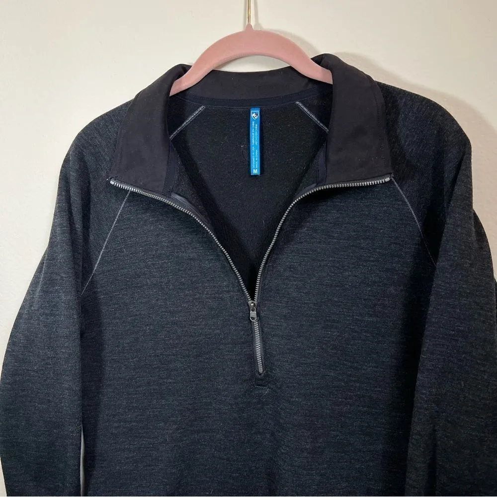 Kuhl Women’s Dark Gray Wool Blend Quarter Zip Medium - Image 2