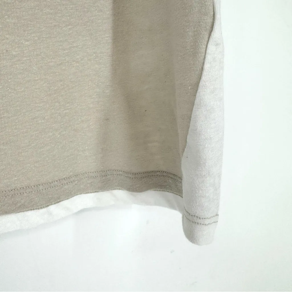 Drew Ruffle Trim Sleeveless Colorblocked Top Beige White Size Medium - Image 4