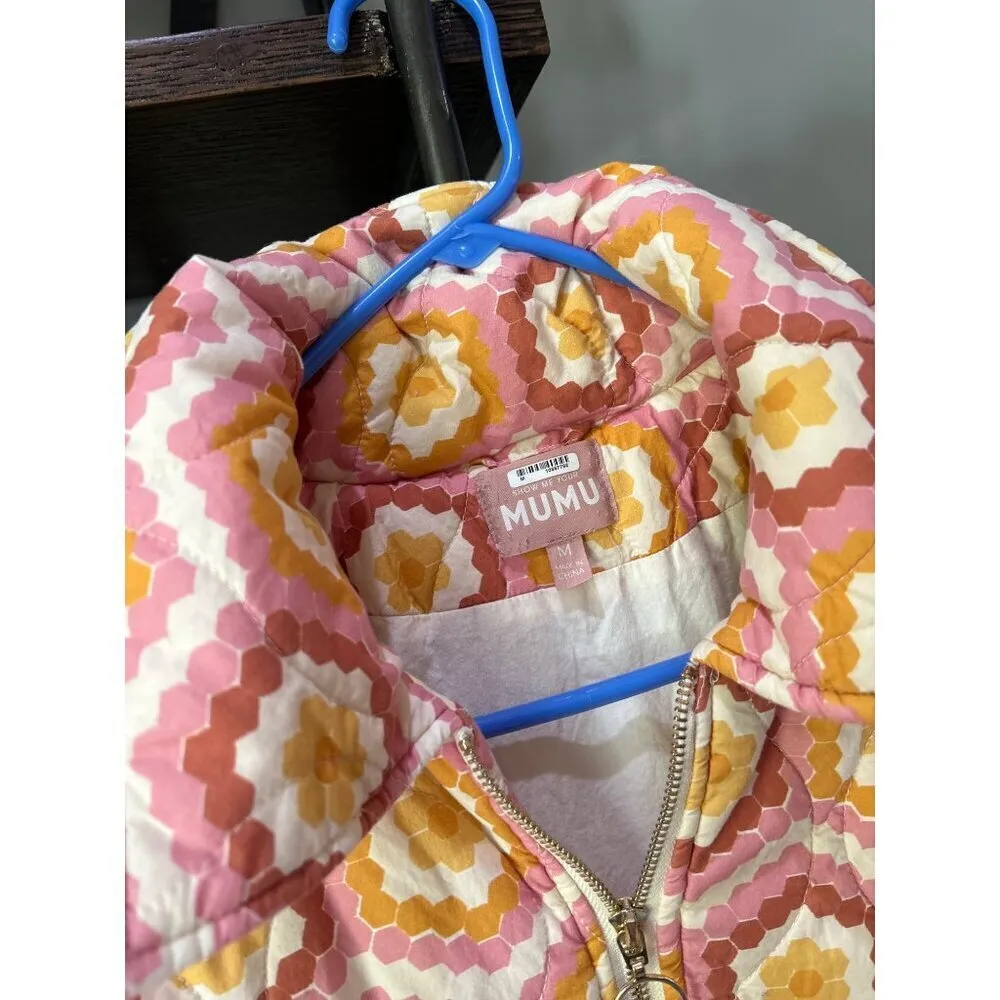 Show Me Your Mumu Powder Puffed Jacket Honeycomb Daisy Womens Size Medium - Image 9