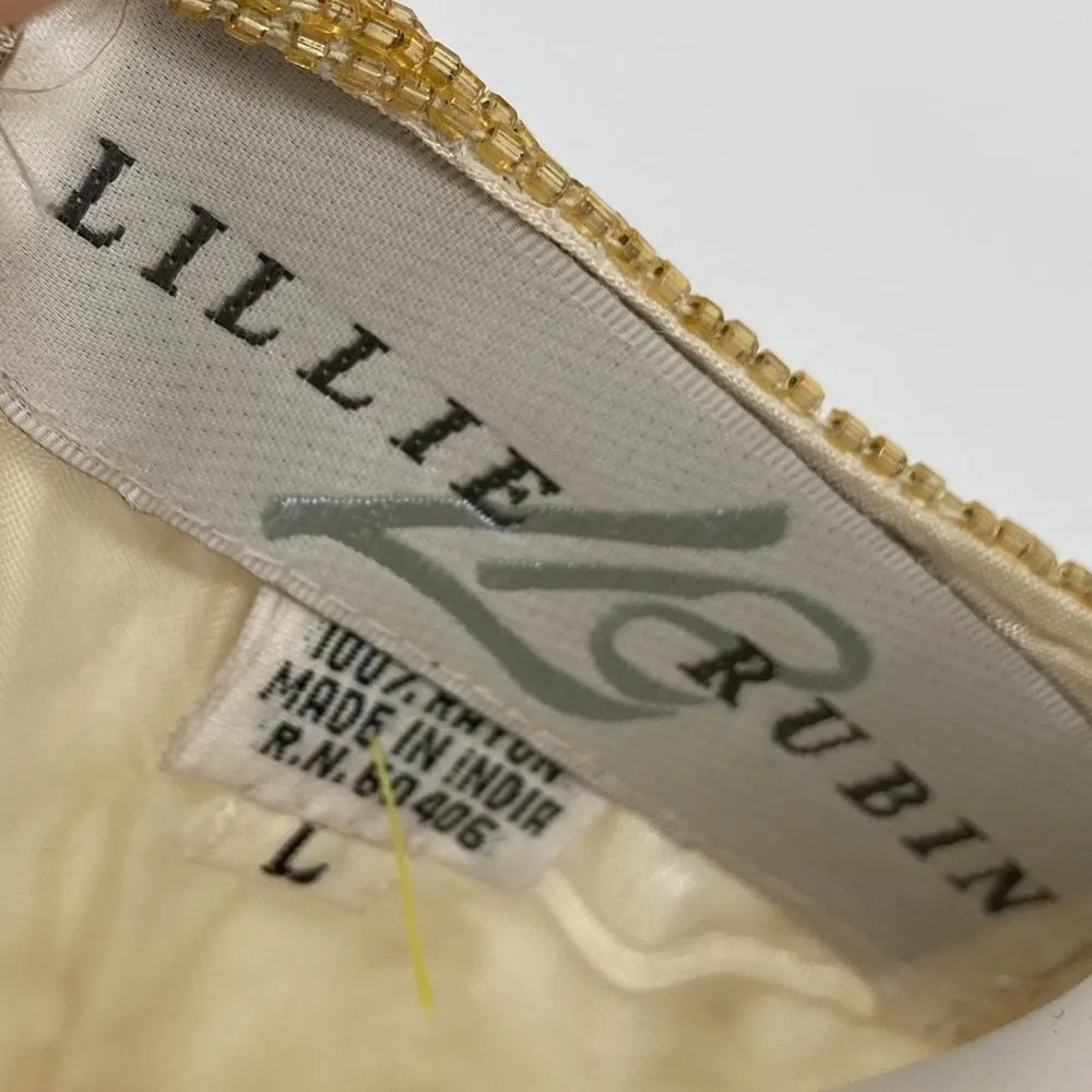 Lillie Rubin Gold Beaded Bubble Blouson Dress Vintage Size L - Image 69