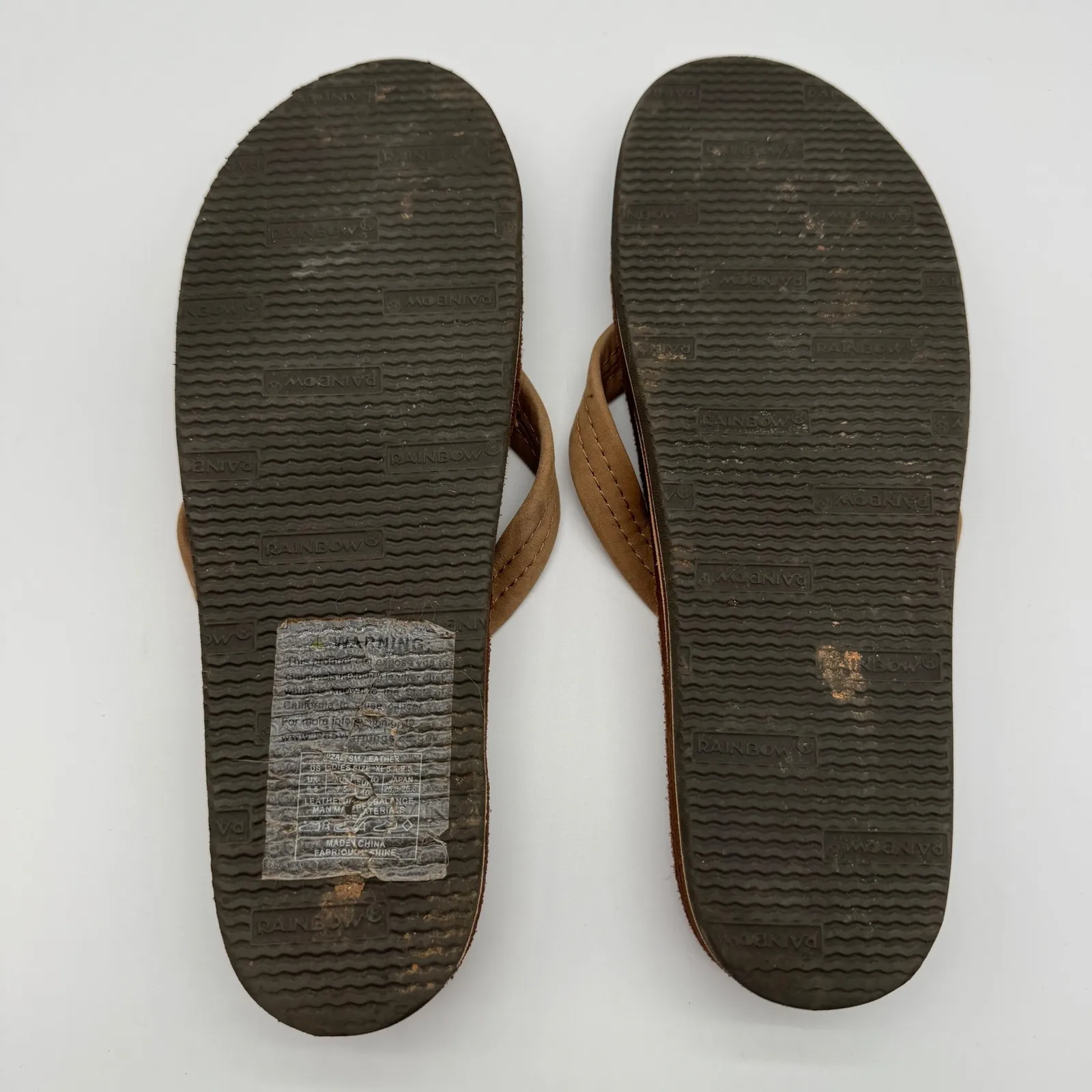 Rainbow 302ALTSM Leather Sandals Women's Brown Flip Flops Thong XL 8.5 - Image 2