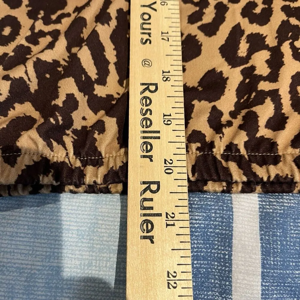 Steve Madden Shirt Leopard Print Woman's Collared Top NWT Sz L leopard print NWT - Image 4