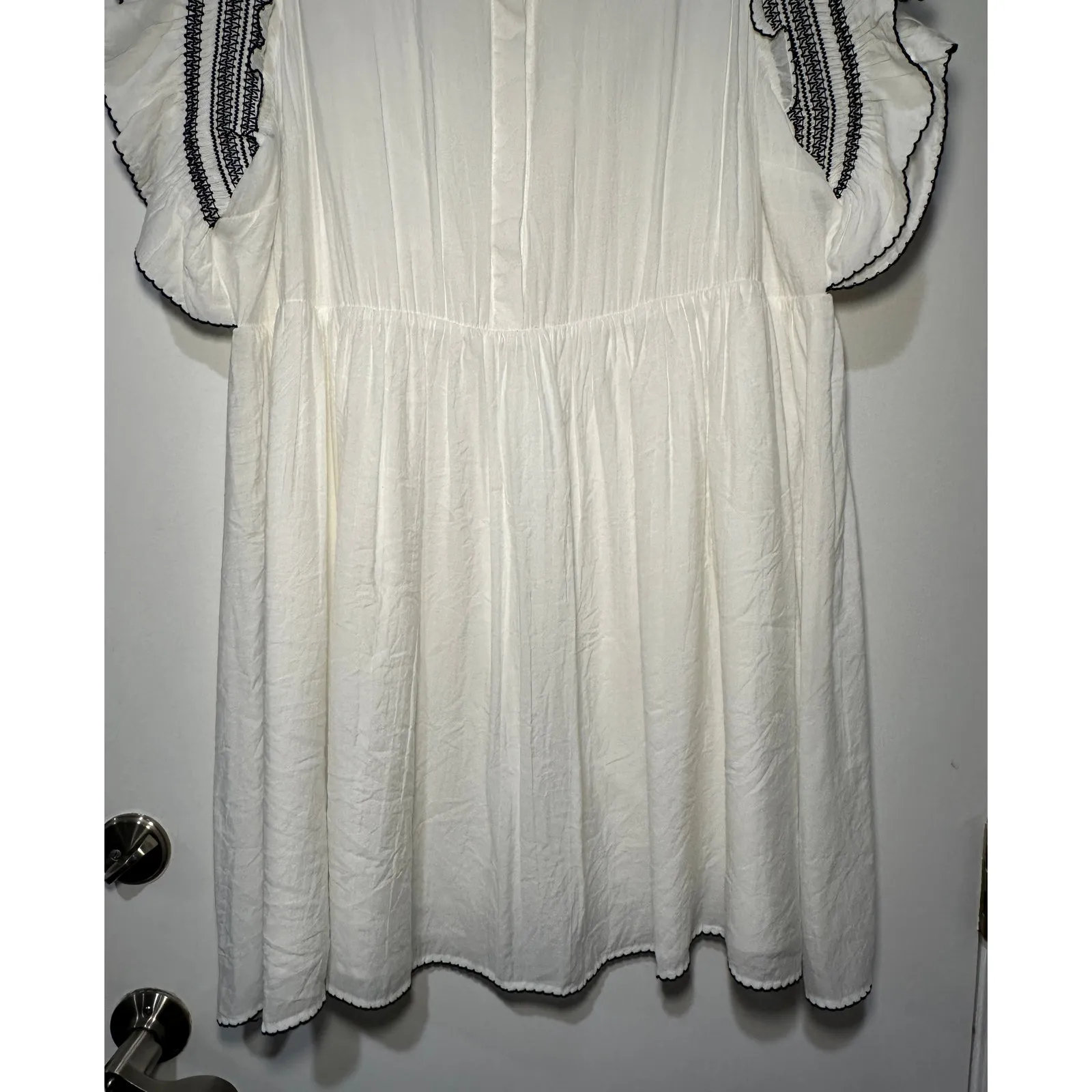 English Factory Ruffled Mini Dress White Black Plus Size 2X NWOT Feminine Charm - Image 5