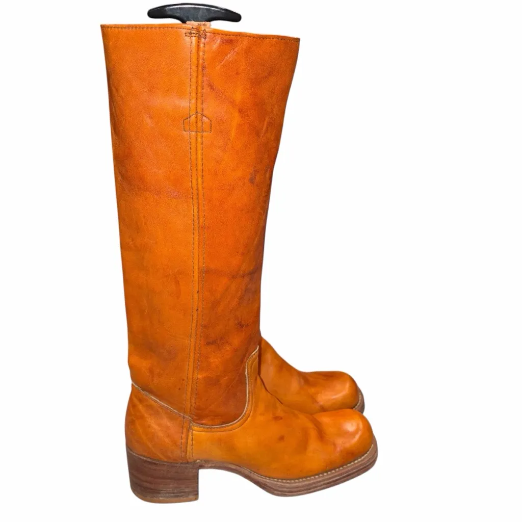 Vintage 1970’s Frye Black Label Cognac Campus Boots Shoes size 8AA  #8190 - Image 5