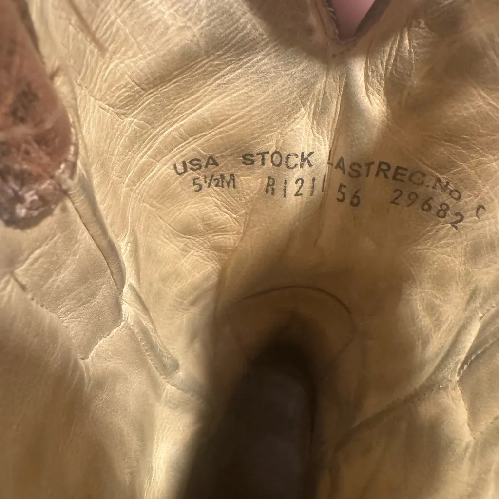 Corral Women's Cowboy Boot Size 5.5 Sequin Butterfly Distressed Brown Leather - Image 9