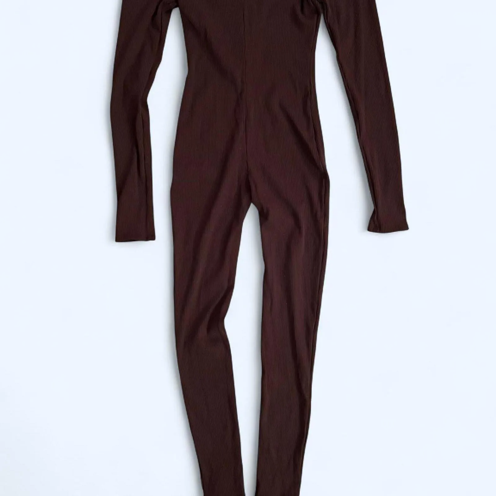 Brown off the shoulder jumpsuit Size Medium - Image 6
