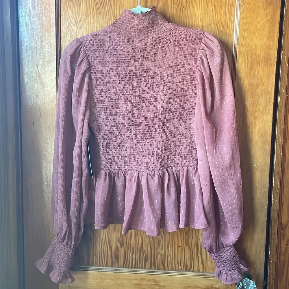 NWT Lulu’s Shirred Peplum Mock - Image 2