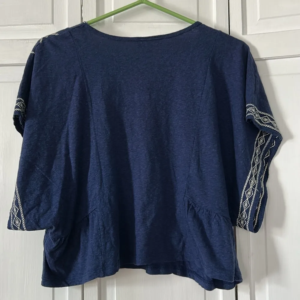 TopShop Navy Blue Embroidered Women's Crop Top - Size 4 - Image 5