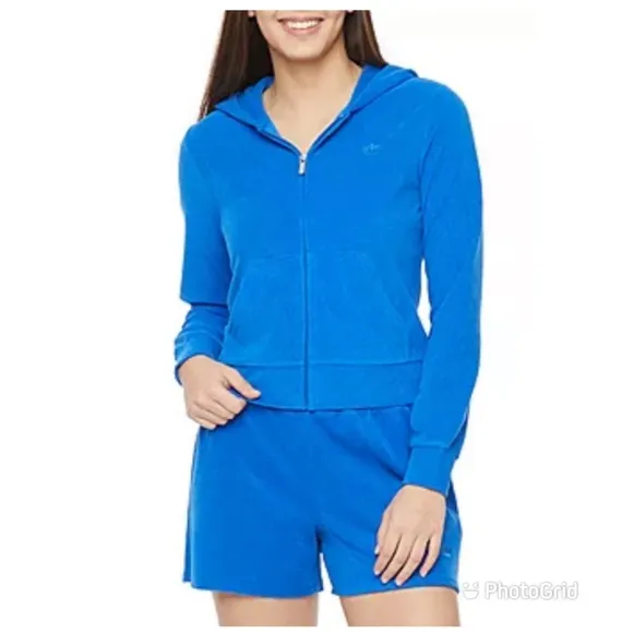 - Juicy By Juicy Couture Towel Terry Womens Long Sleeve Zipper Hoodie with… - Image 4