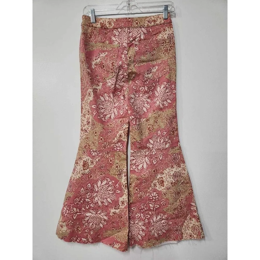 Free People House Party Printed Vegan Suede Flare Leg Pants Size 27. B-3 - Image 5