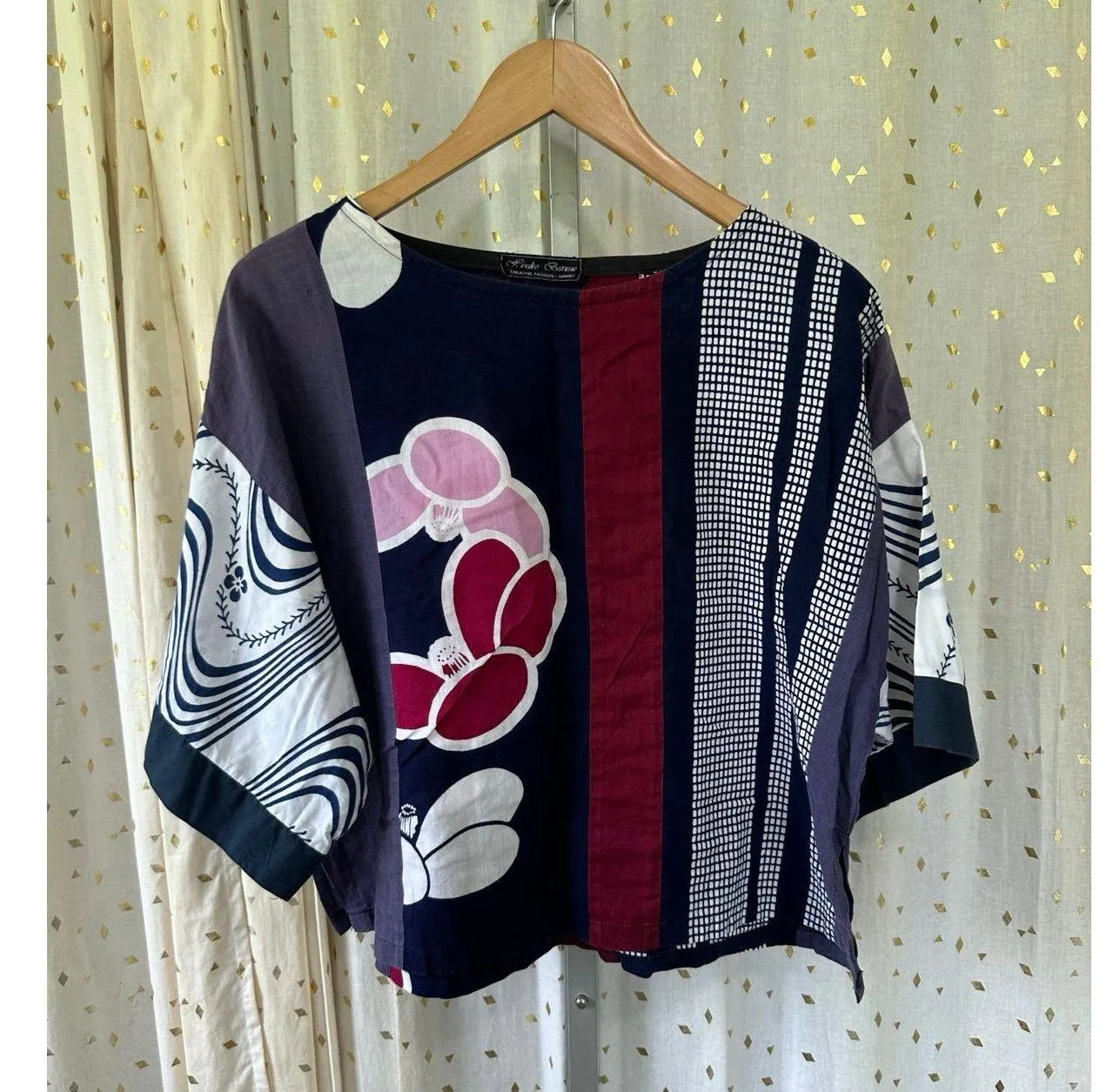 Hisako Barrow Creative Fashion Hawaii Asian Inspired Mix Media Floral Tunic Top Size undefined - Image 2