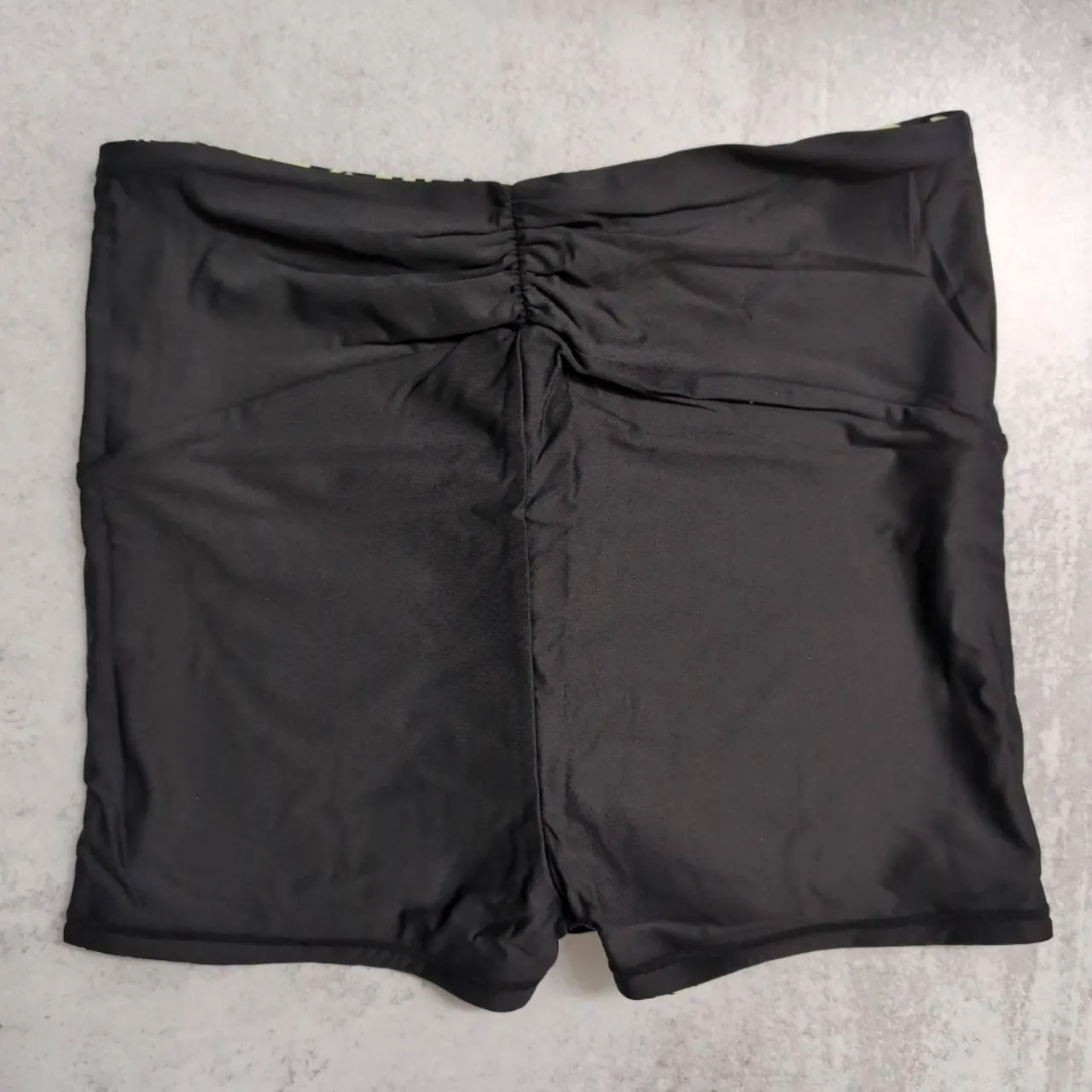 NWT Citrus Black Green Palm Ruched Waistband CT2BK61 Swim Boy Shorts Small - Image 5