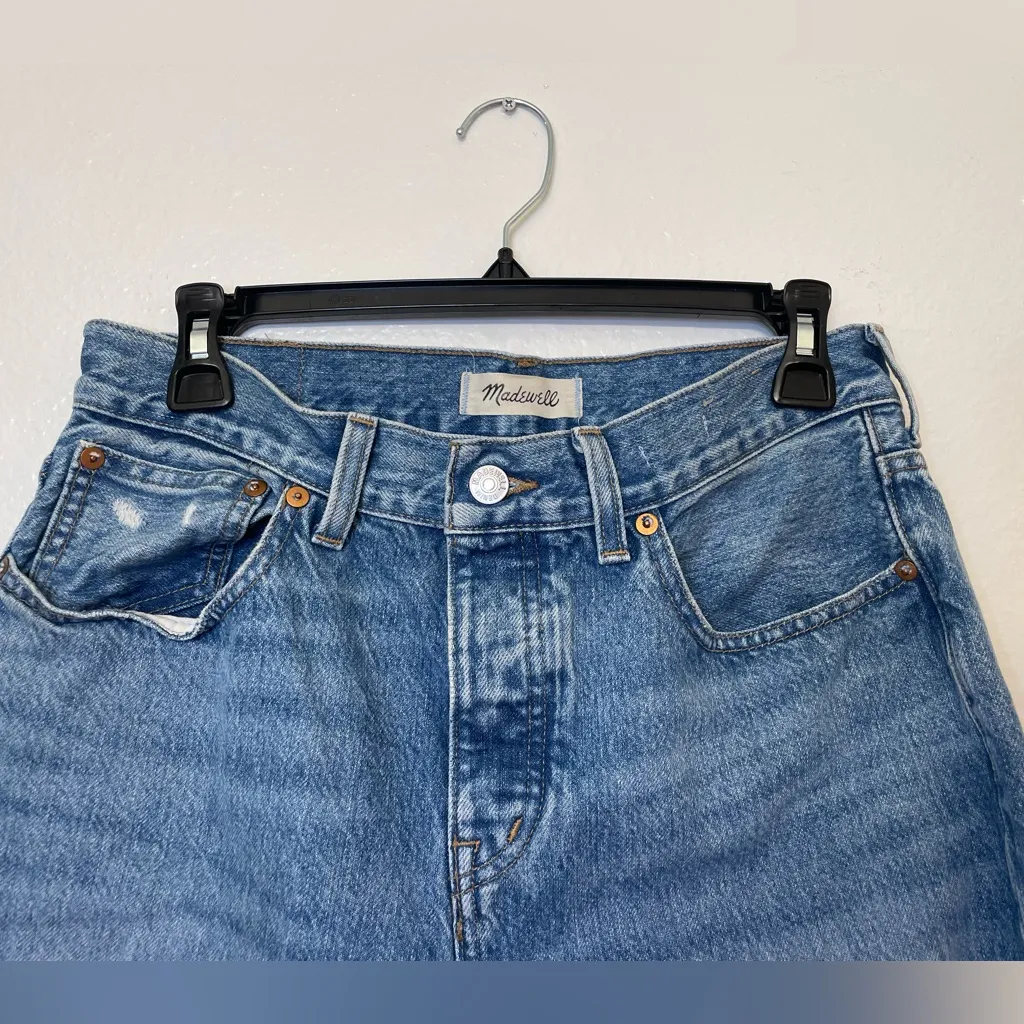 Madewell The Dadjean in Brockport Wash Ripped Edition Straight Leg Jeans Size 27 - Image 4