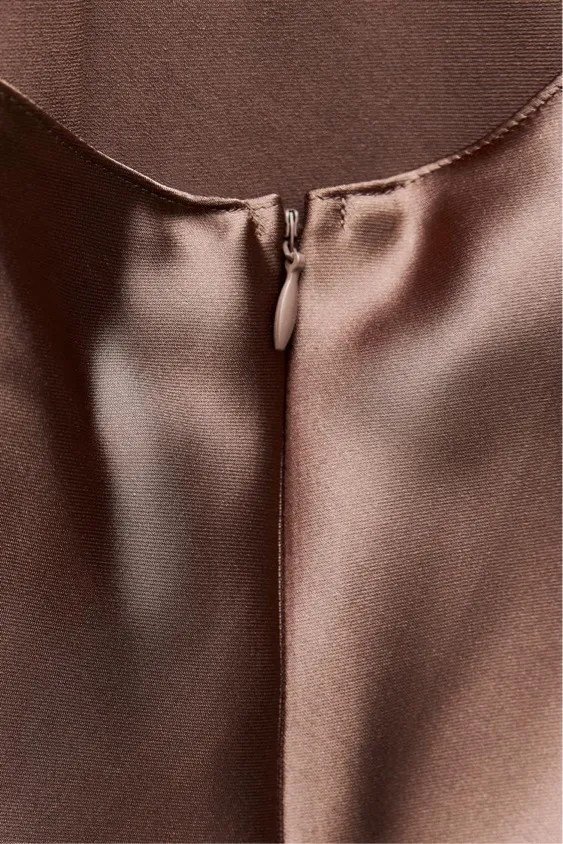 dress midi maxi satin wedding chocolate brown party cocktail - Image 17