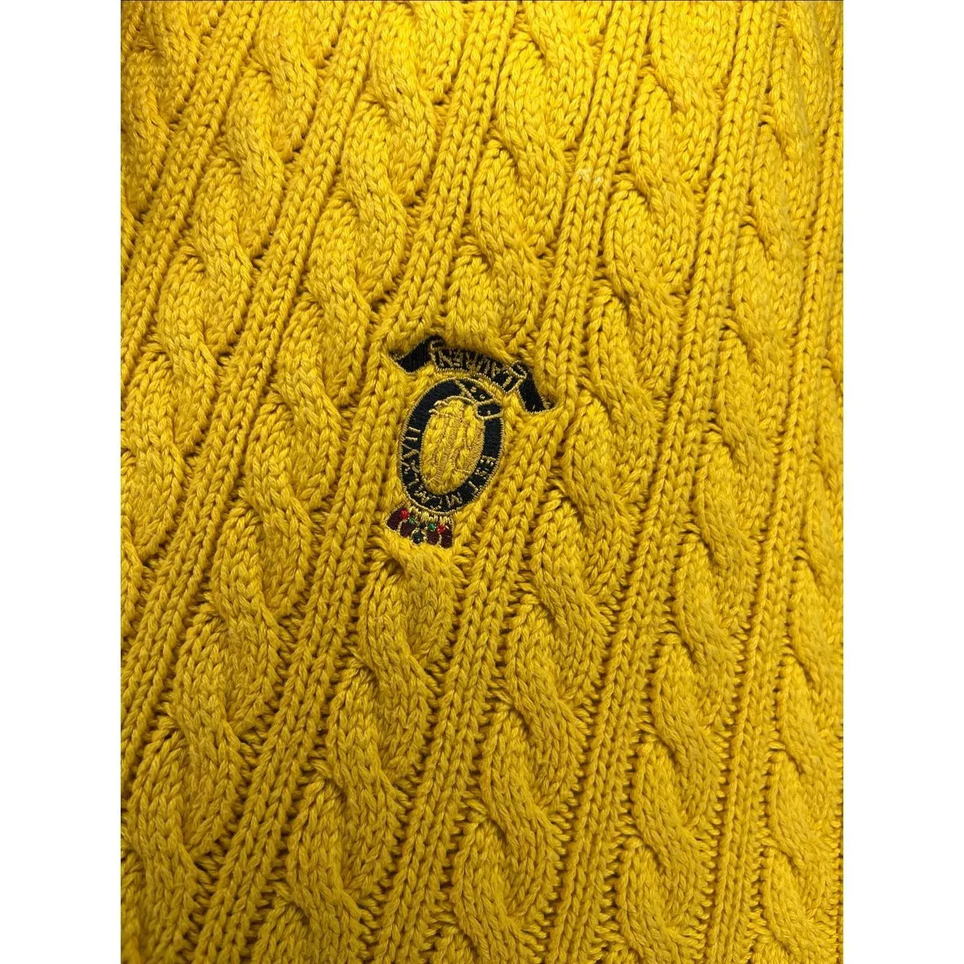 Ralph Lauren | women yellow vintage cable knit crewneck sweater - Image 7