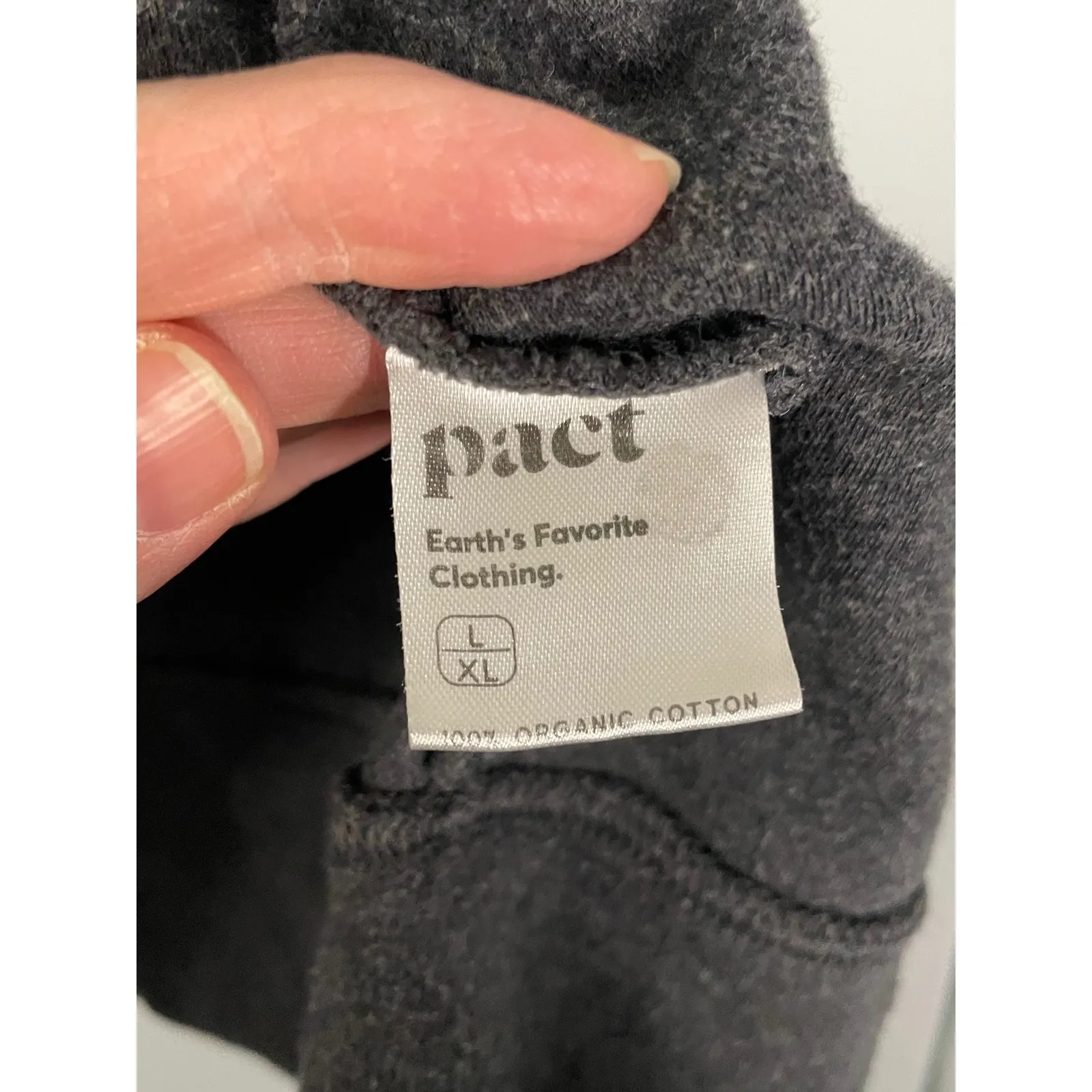 Pact Charcoal Gray Organic Cotton Open Front Long Sleeve Cardigan Sweater L/XL - Image 4