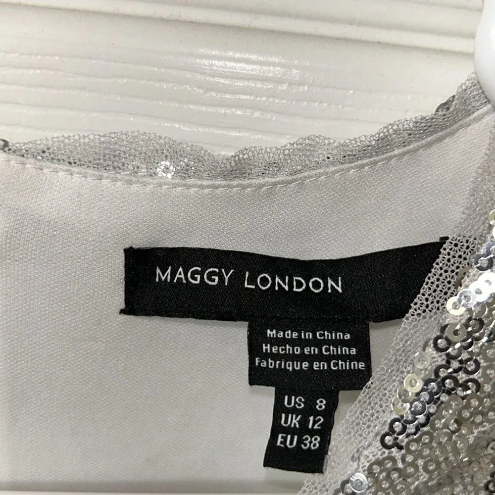 Maggy London Blue Ombre Sleeveless Maxi Dress(Size 8) - Image 7