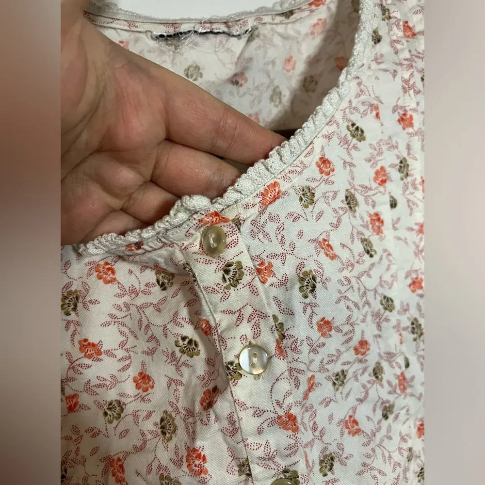 Unbranded VTG Crème White & Pink Floret Flowers Ruffle Lace Midi Dress Size Med - Image 14