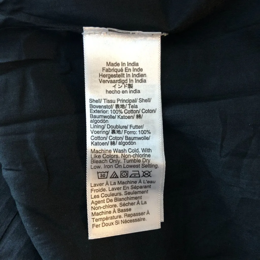 J Crew Collection Cecily Dress In Cotton Poplin Puff Sleeve Midi Pockets Black 8 - Image 6