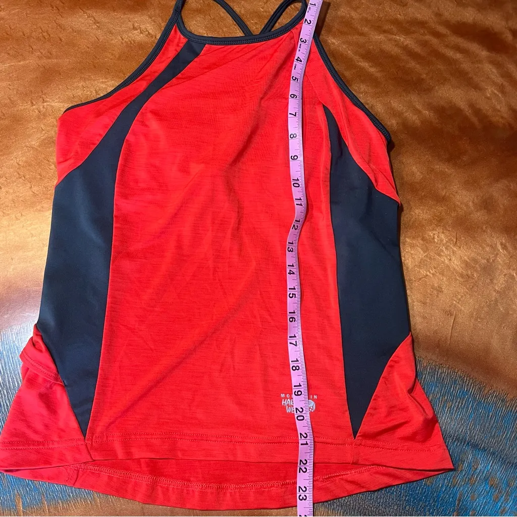 Mountain Hardwear Red Black Athletic Top medium built in sports bra - Image 10