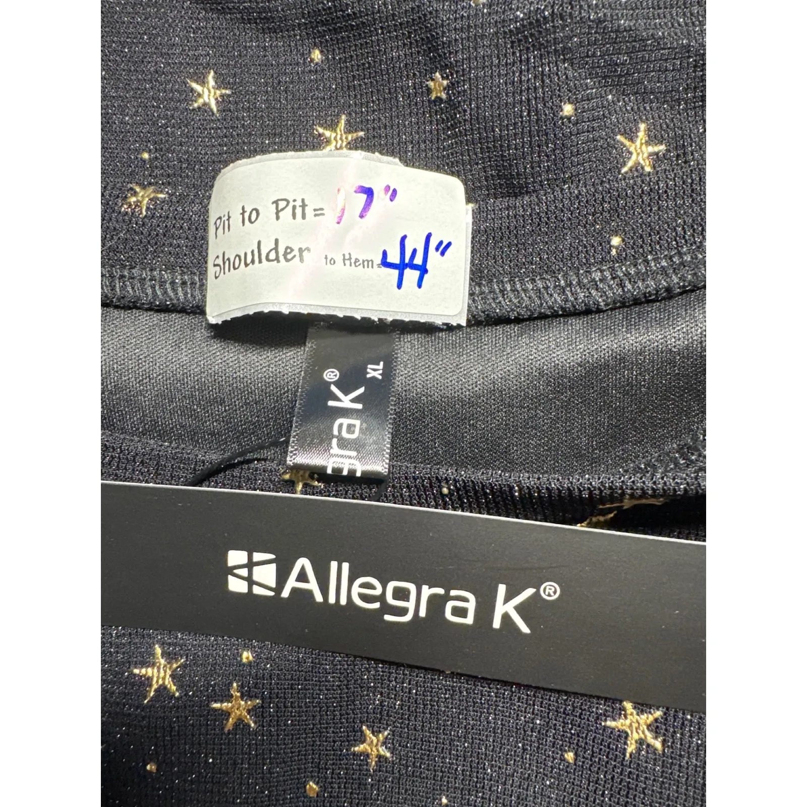Allegra‎ K Party Dress Sleeveless Star Print Mini Dress Black XL - Image 9