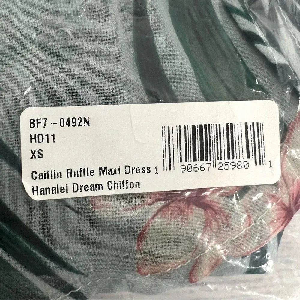 Show Me Your MuMu Caitlin Ruffle Maxi Dress Floral Hanalei Dream Tropical XS - Image 8