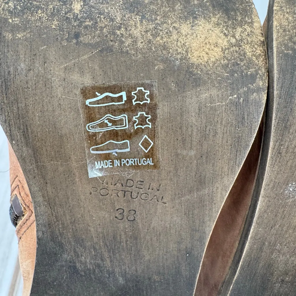 Free People Winding Road Ankle Boots Brown & Black Leather Western Anthropologie - Image 9