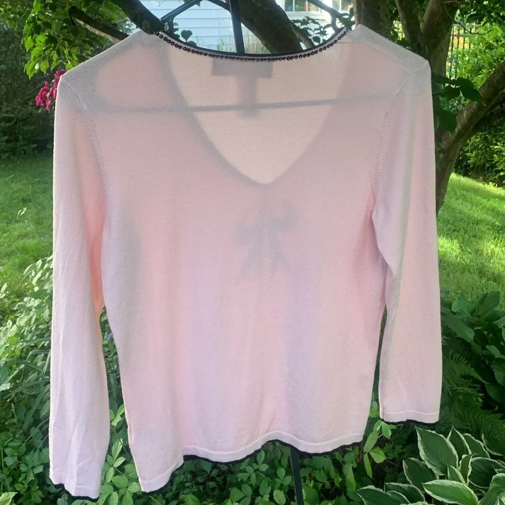 Jones New York pink sweater with beaded detail PS - Image 3