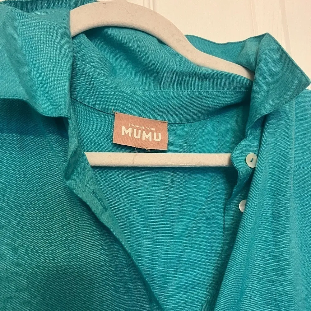 Show Me Your Mumu  Daylight Romper in Teal Linen - Image 7