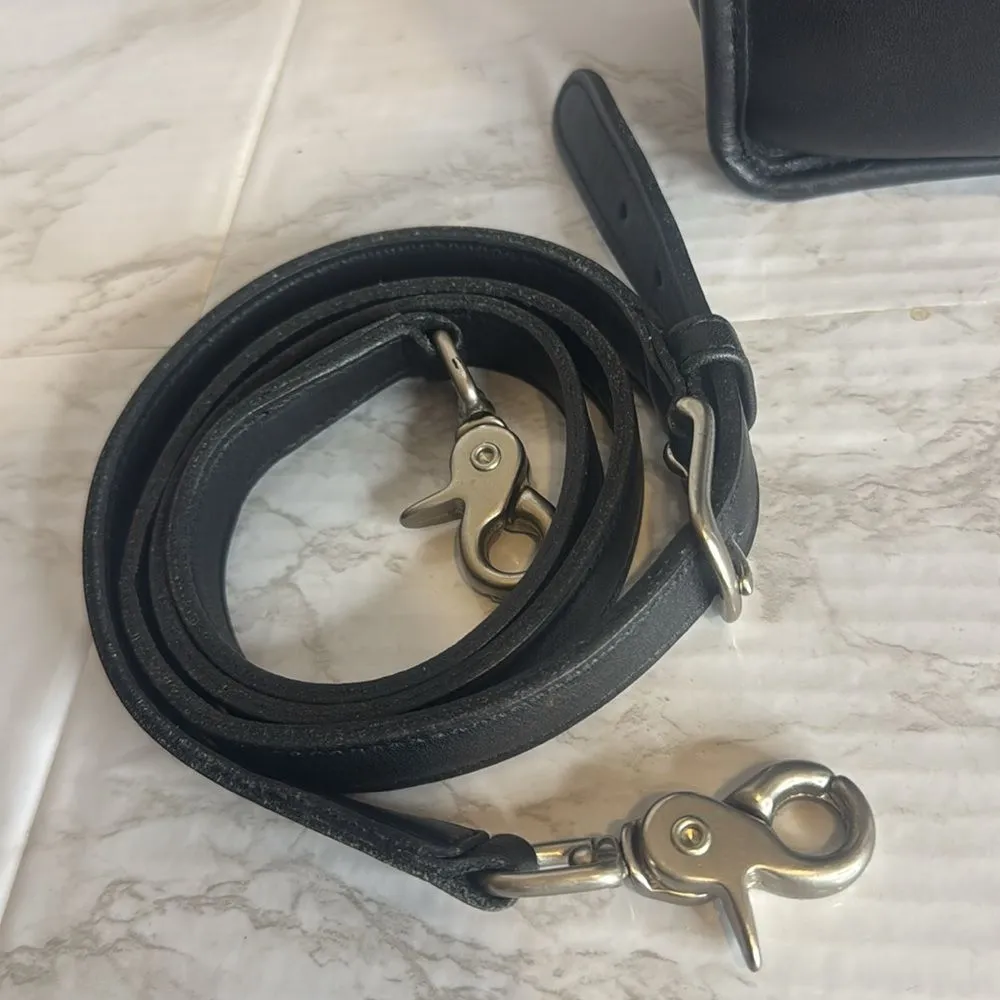 Vtg Coach Willis Handbag Black Leather Crossbody Turnlock Closure 9927 old money - Image 12