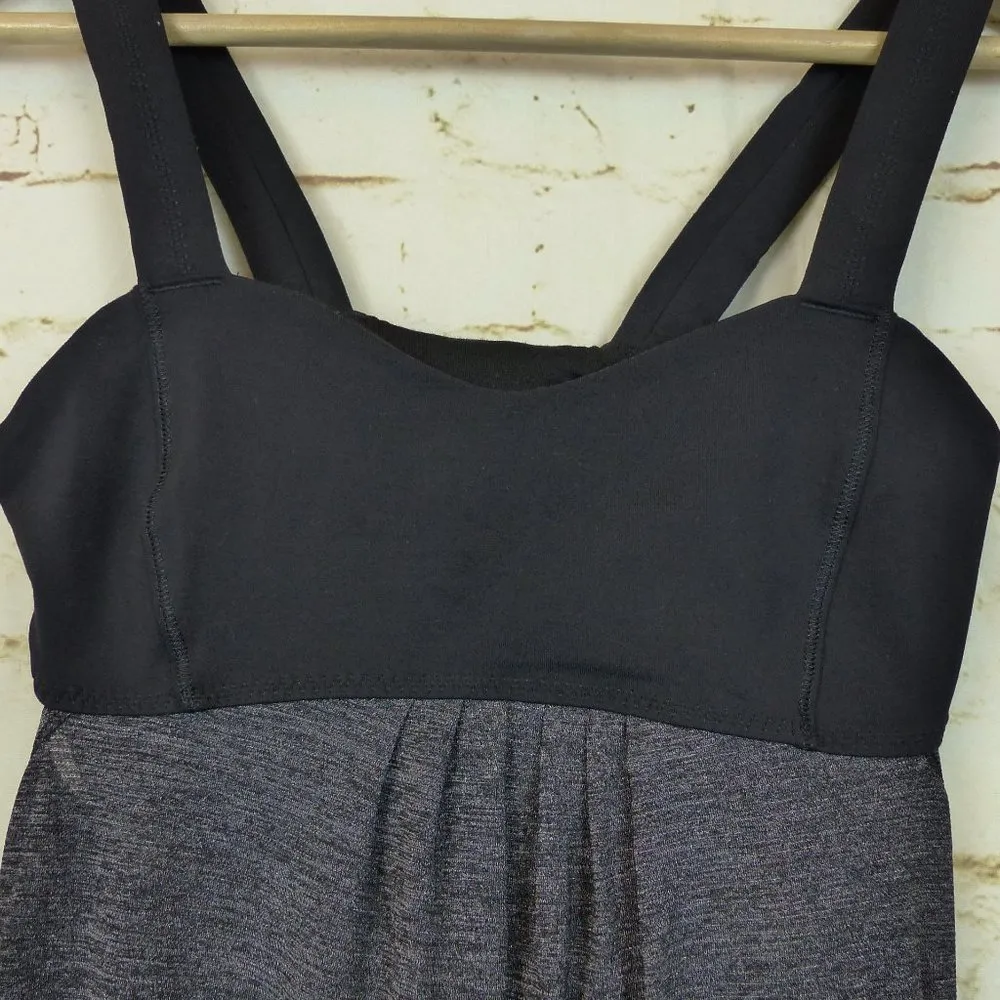 Lululemon Run Back on Track Tank Womens 4 Black Gray Missing Pads Yoga Run Sport - Image 7