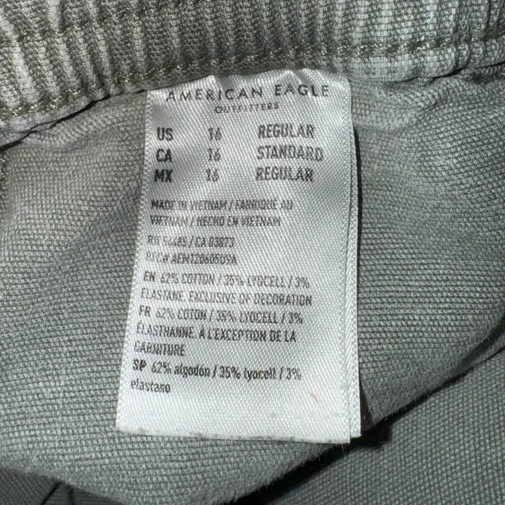 American Eagle Cargo Pants Green Olive Womens Size 16R Baggy Punk Grunge Stretch - Image 5