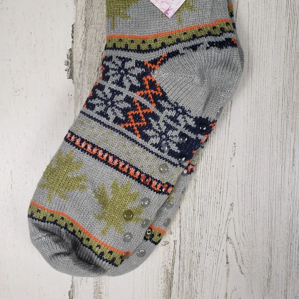 NWT Sherpa Lined Knit Winter Snowflake Leaf Design No - Image 2