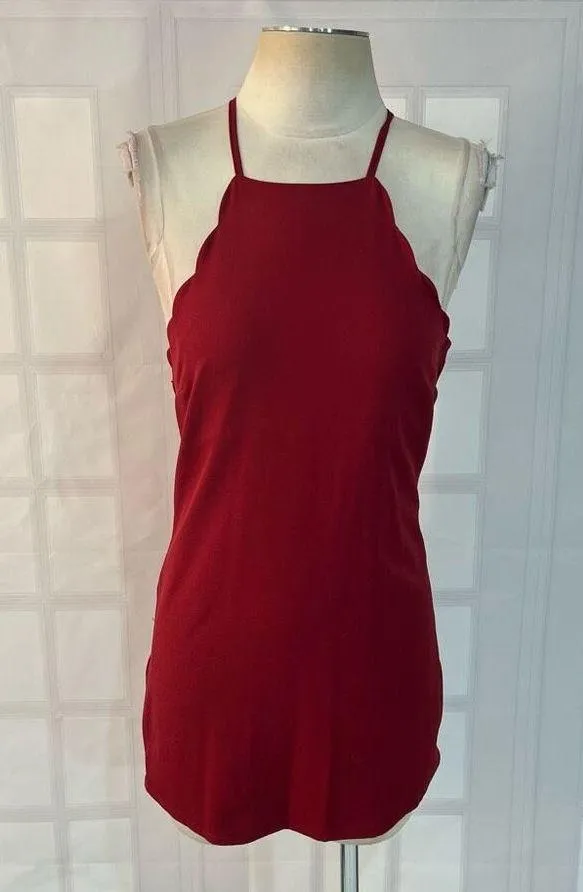 Lulu’s Endlessly Endearing Wine Red  mini Dress size small - Image 4