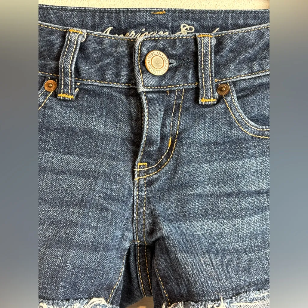 American Eagle Y2K Woman’s Casual Denim Stretch Summer Jean Short Shorts Size 0 - Image 2