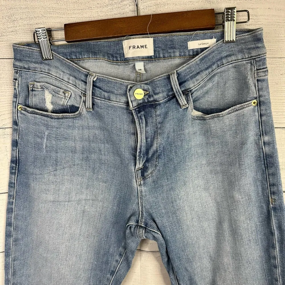 Frame Womens Le Garcon Mid-Rise Boyfriend Denim Jeans in Overturn Size 28 - Image 5