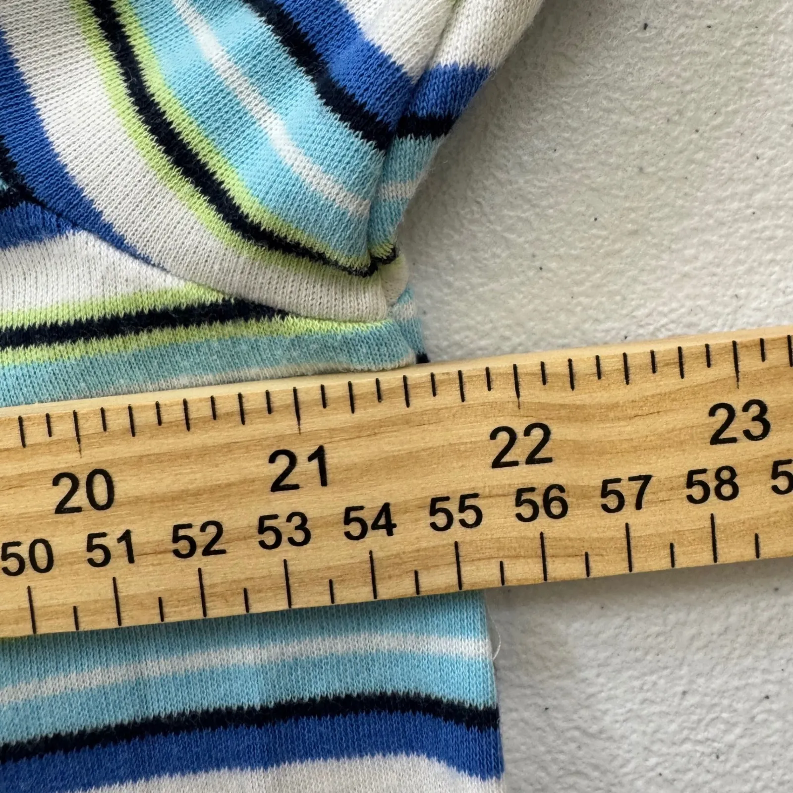 Bobbie Brooks Ladies xl Striped Polo Shirt Blue Green White Nautical Cool‎ color - Image 5