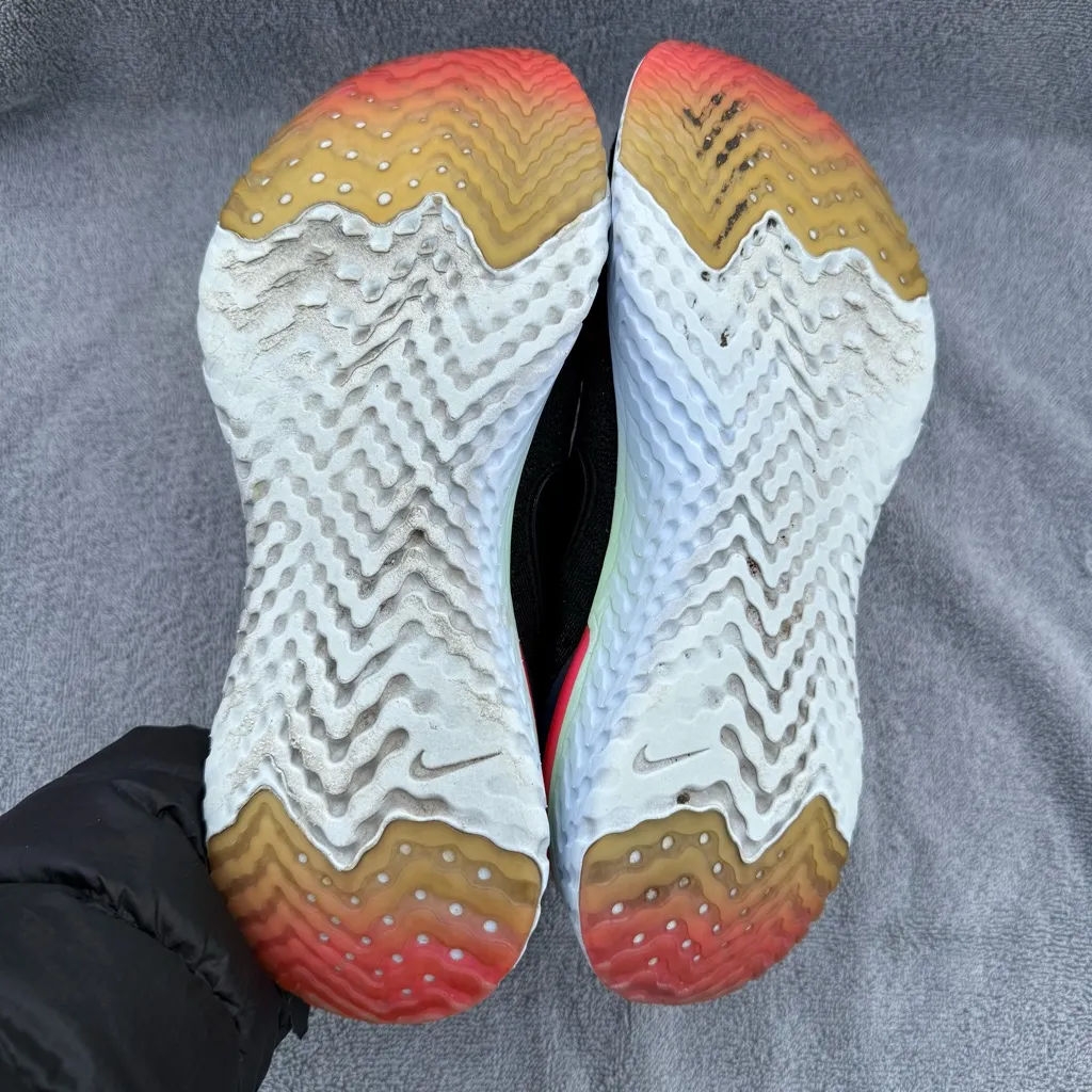 Women’s Nike Epic React Flyknit 2 Running Shoe Black Pink Lime 9.5 - Image 2