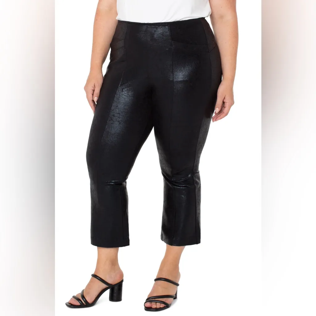 NWT Liverpool x NORDSTROM Stella Kick Flare  Welt Pockets In Black Crackle 22W - Image 5