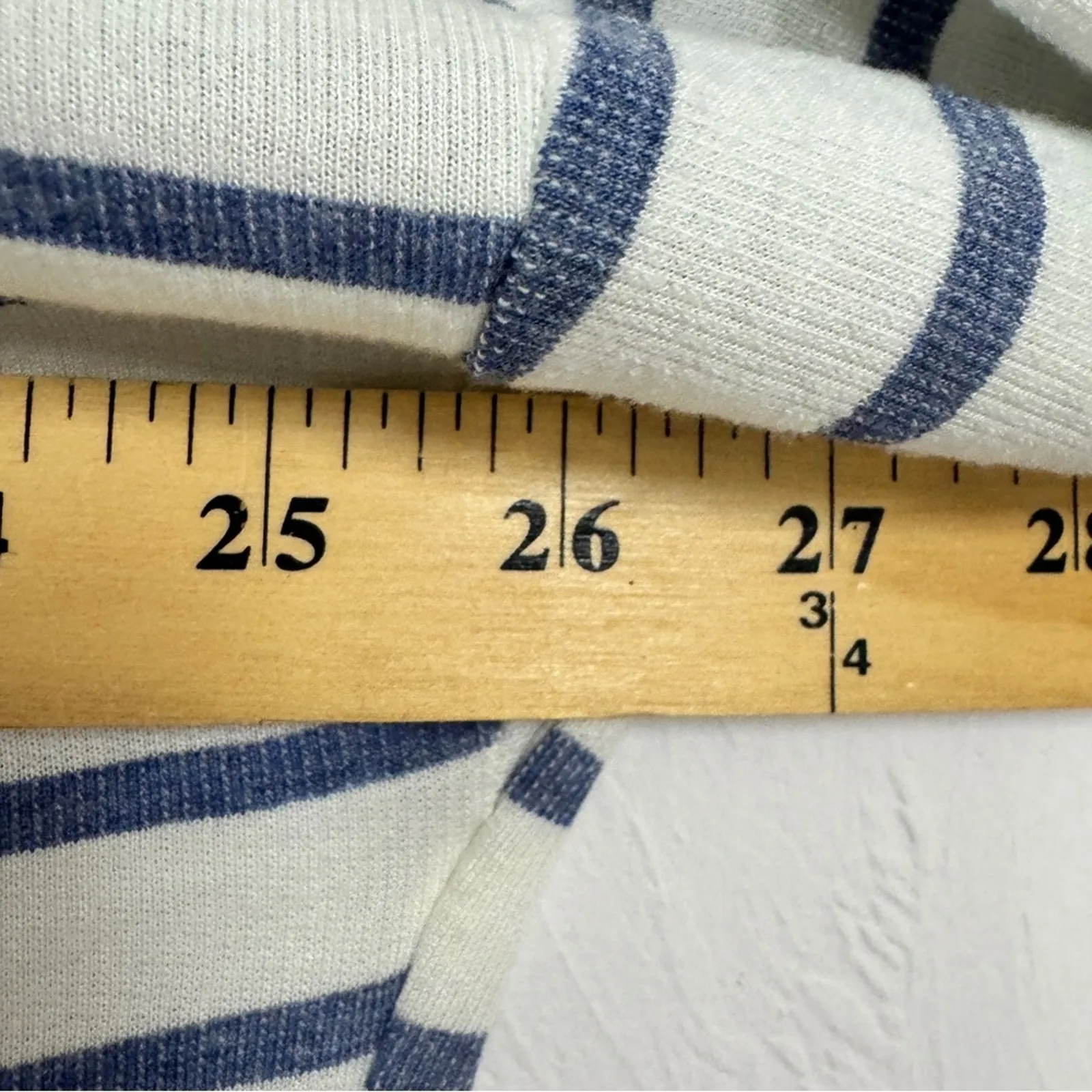 Fresh Produce Blue White Striped Tunic Sweater Women OS Beachy Oversized Slouchy - Image 8