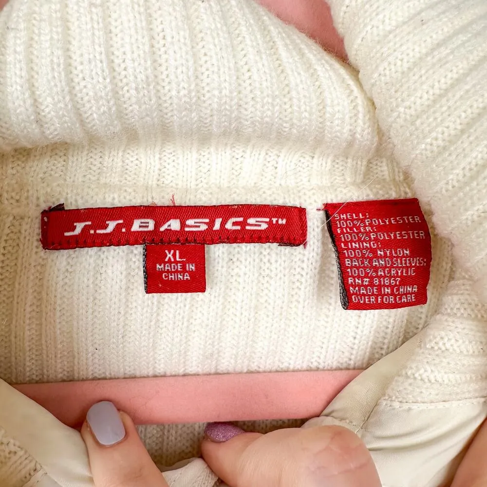 JJ basics Y2K Sweater Quilted Jacket White - Image 4